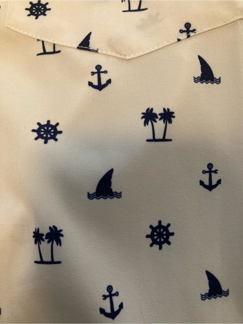 DIXXON White Short-Sleeve Nautical Anchor Print Shirt - Picture 6 of 6